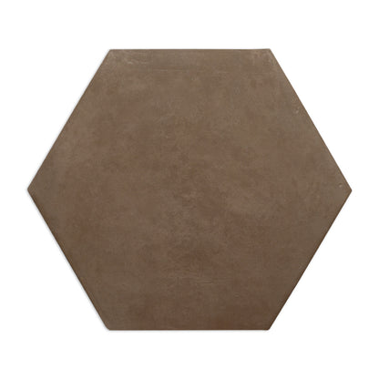 Pressed Terracotta Brown Hexagon 12"