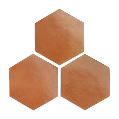 Pressed Terracotta Red Hexagon 12"