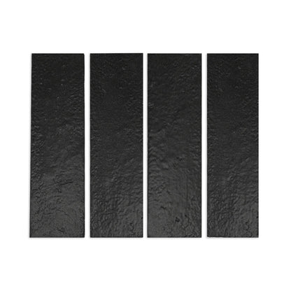 Glazed Thin Brick Black Suede 2.5"x8"