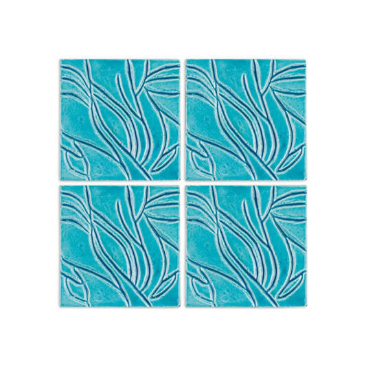 [Bundle] Cenote Turquoise Crackle 4"x4" | 2.5 SF