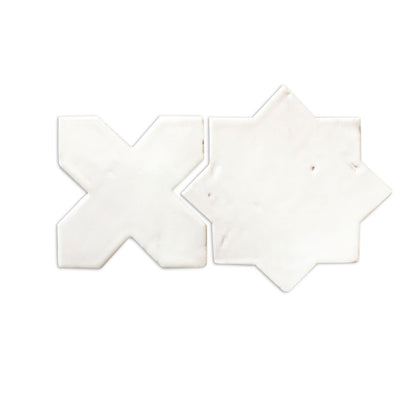 Glazed Antique Star & Cross Tupelo Blanco 5.5"