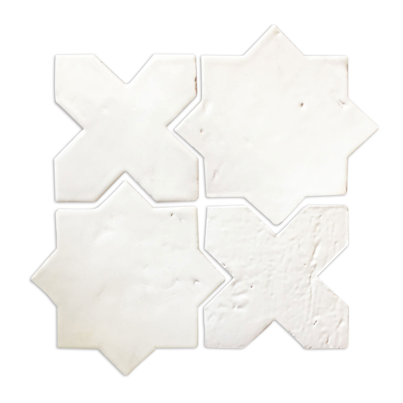 Glazed Antique Star & Cross Tupelo Blanco 5.5"