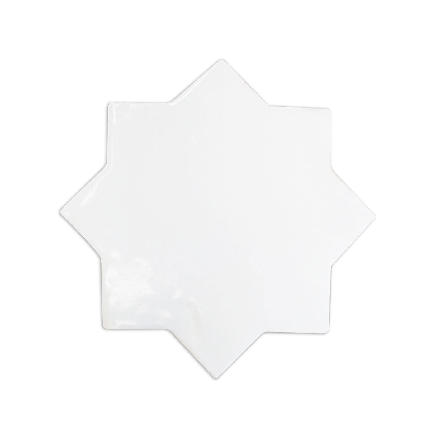 Glazed Antique Star & Cross White Gloss 5.5"